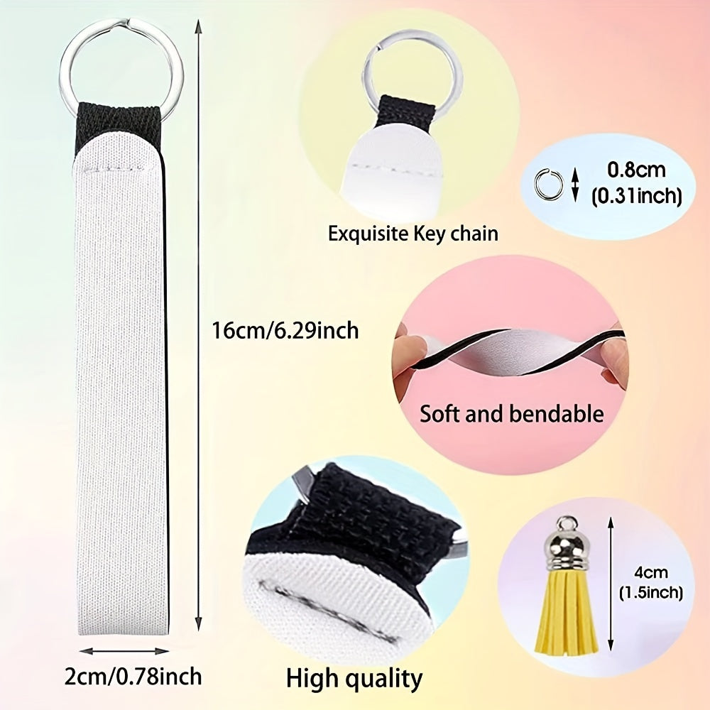 20 Pcs Blank Diving Material Keychain Wristband for DIY