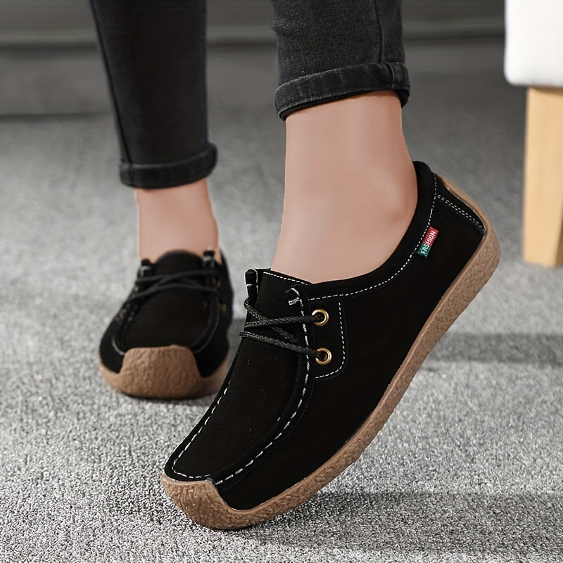 Women's Comfy Slip On Suede Loafers Non Slip Flats