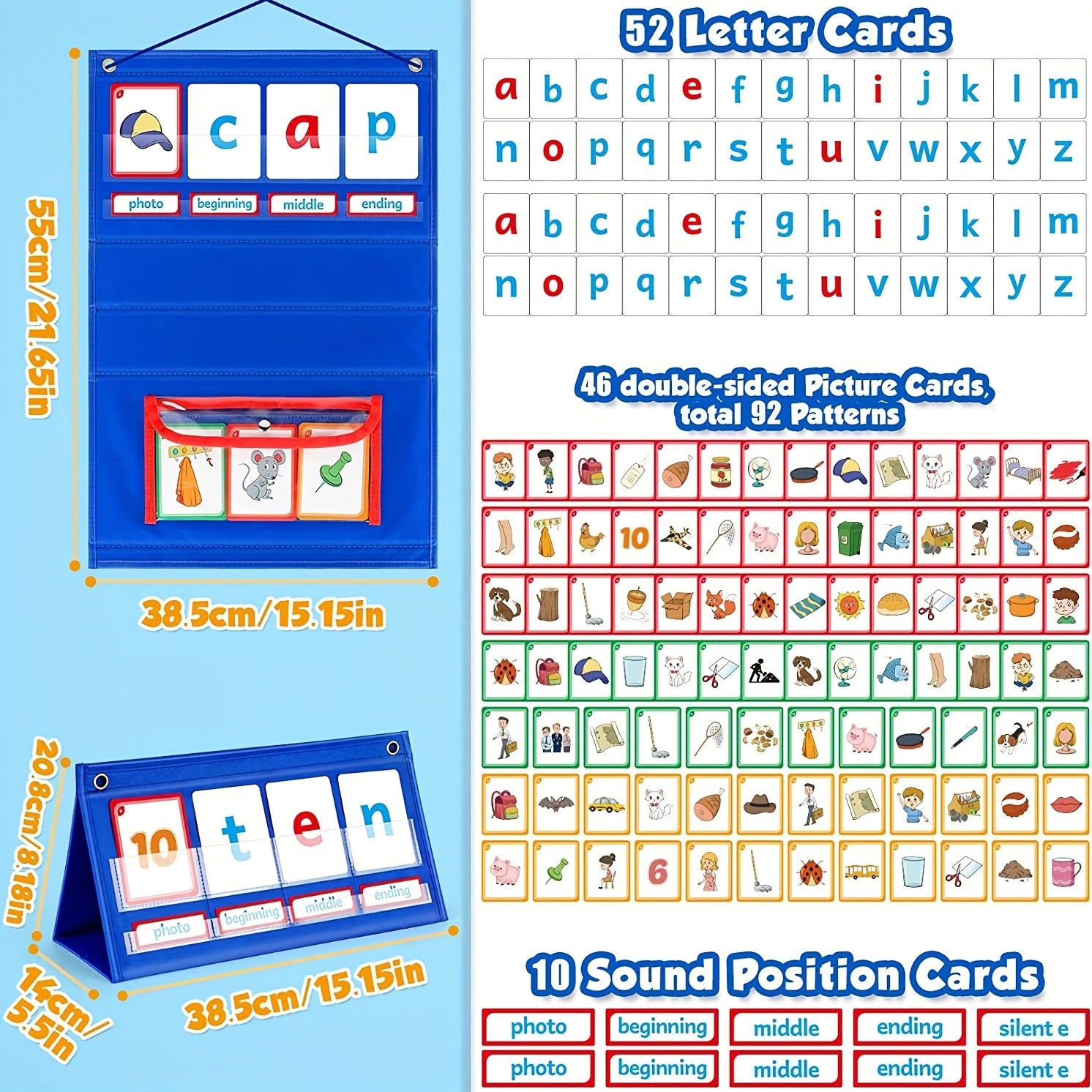 Kindergarten Spelling Game Set Flash Cards Chart Visual Words Learning Toy