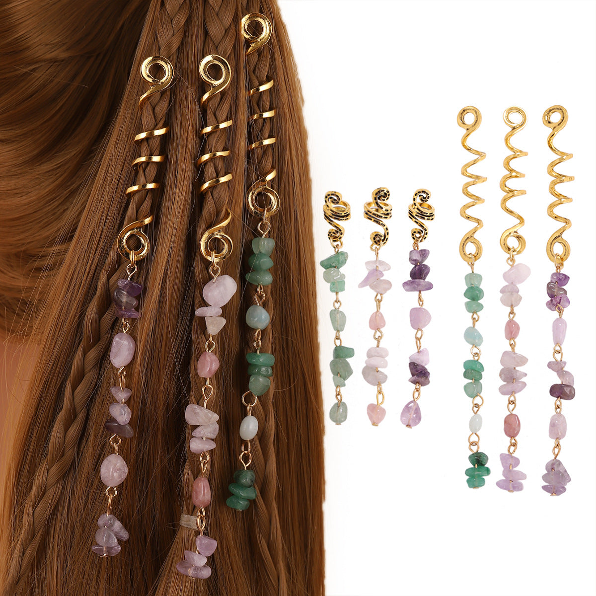 Dreadlocks Turnbuckle Hairpin Tassel Sulfur Stone Street Style
