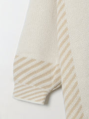  Colorblock Stripe Long Sleeve Cardigan