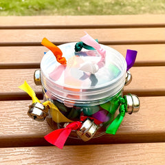 Drawstring Sensory Toys Rainbow Ribbon With Bell Fidget Toy Party Favors