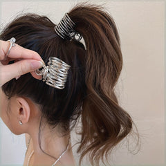 Irregular Wire Wrap Hair Claw Clip Metal Hair Claw High Ponytail Holder