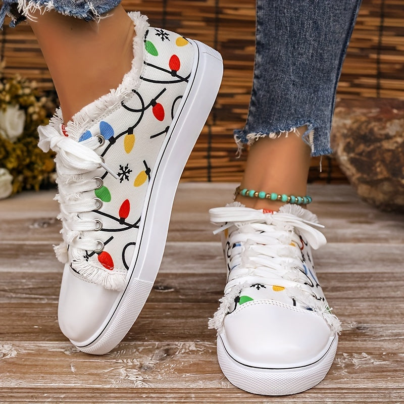Women's Print Low Top Sneakers Comfortable Versatile Shoes