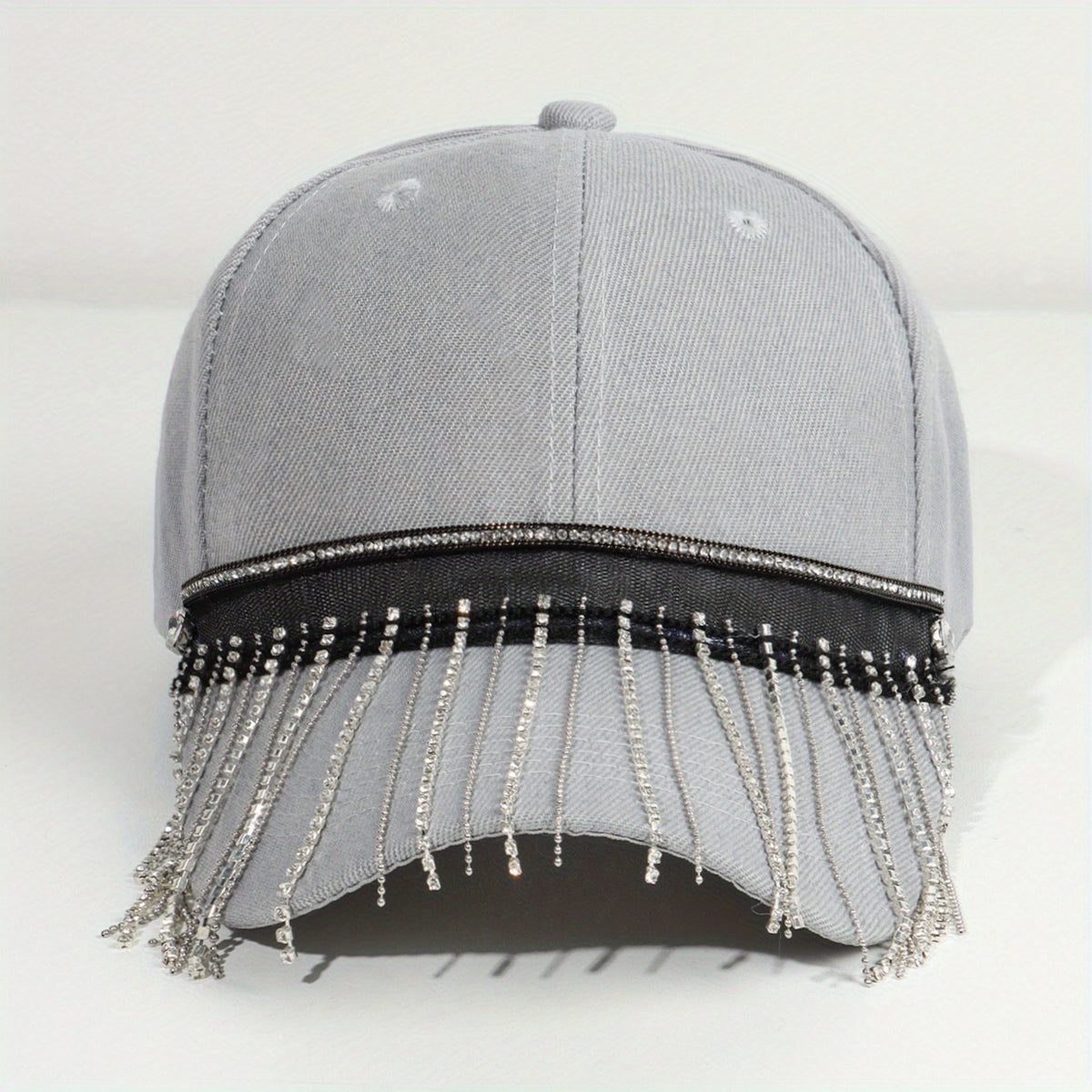 Tassel Hip Hop Baseball Cap Gray Y2K Sun Hat Sunscreen Dad Hats