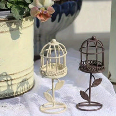 Mini Dollhouse with Bird Cage & Ornament for Christmas Display