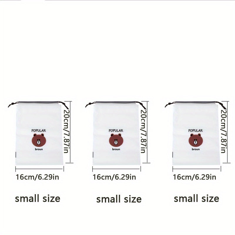 3 Pcs Drawstring Shoe Bags Travel Dustproof Storage Pouch Lightweight