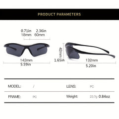 Y2K Wrap Around Sports Sunglasses Semi Rimless Outdoor Glasses UV400