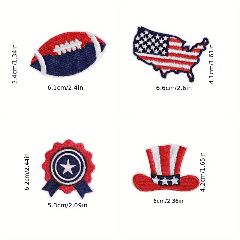 Men's Independence Flag Baseball Cloth Stickers