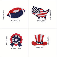 Men's Independence Flag Baseball Cloth Stickers