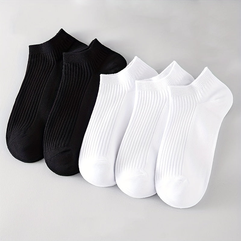 5 Pairs Ribbed Ankle Socks Soft Lightweight All Match Women's Stockings