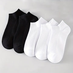 5 Pairs Ribbed Ankle Socks Soft Lightweight All Match Women's Stockings