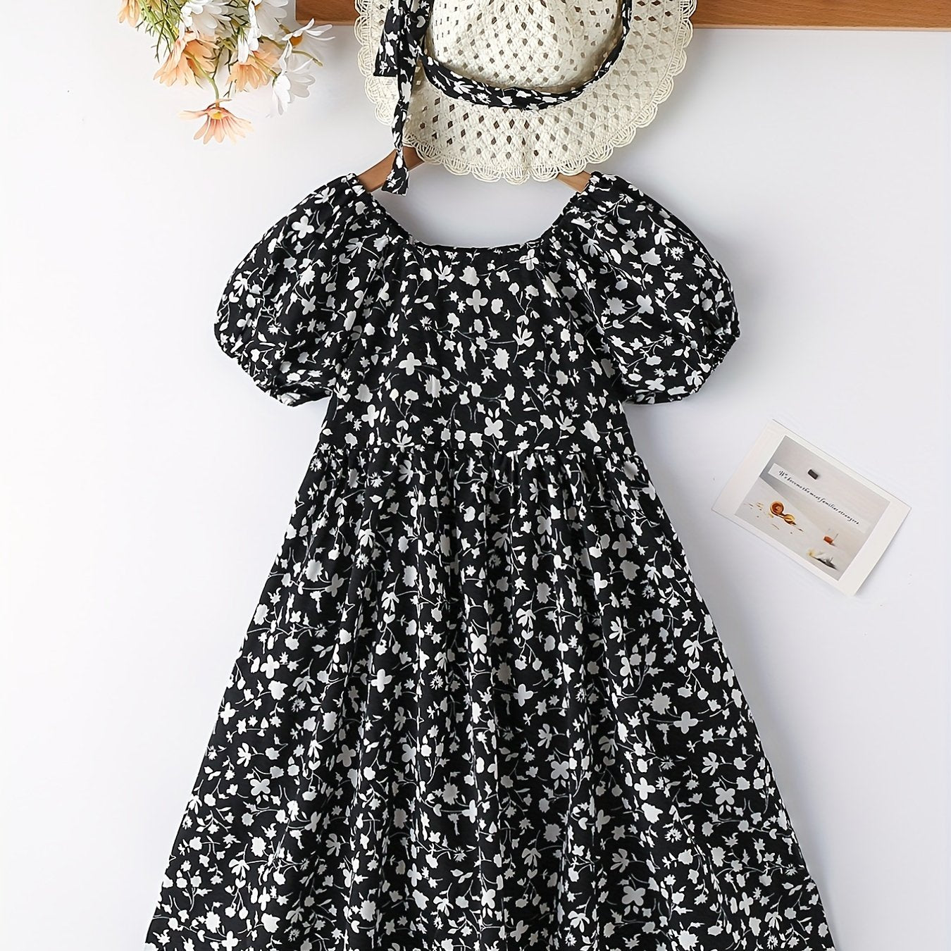 Girl's Casual Summer Floral Dress Ruffle Flared
