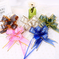 10pcs Drawstring Ribbon Bows for Gifts, Weddings, Christmas