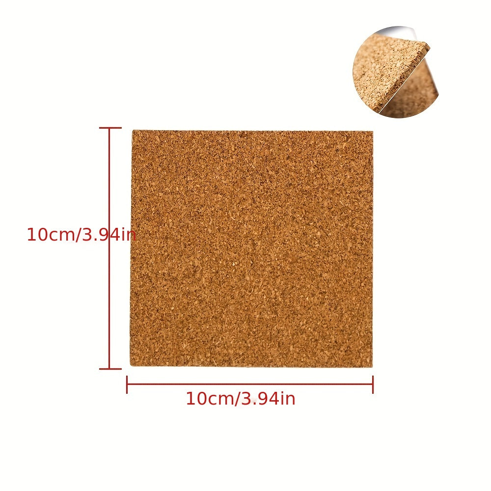 10 Pcs Adhesive Cork Squares for Coasters DIY Crafts Cork Board Sheets