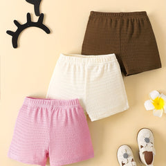 Girls Multicolor Casual 3pcs Shorts Set