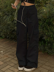Y2K Women's Cargo Pants High Waist Straight Jeans Athleisure