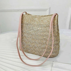 Vintage Straw Woven Hobo Bag Bohemian Tote Beach Shoulder Handbag