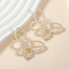 2pcs Faux Pearl Butterfly Hair Clips Hair Pins Hair Barrettes For Women