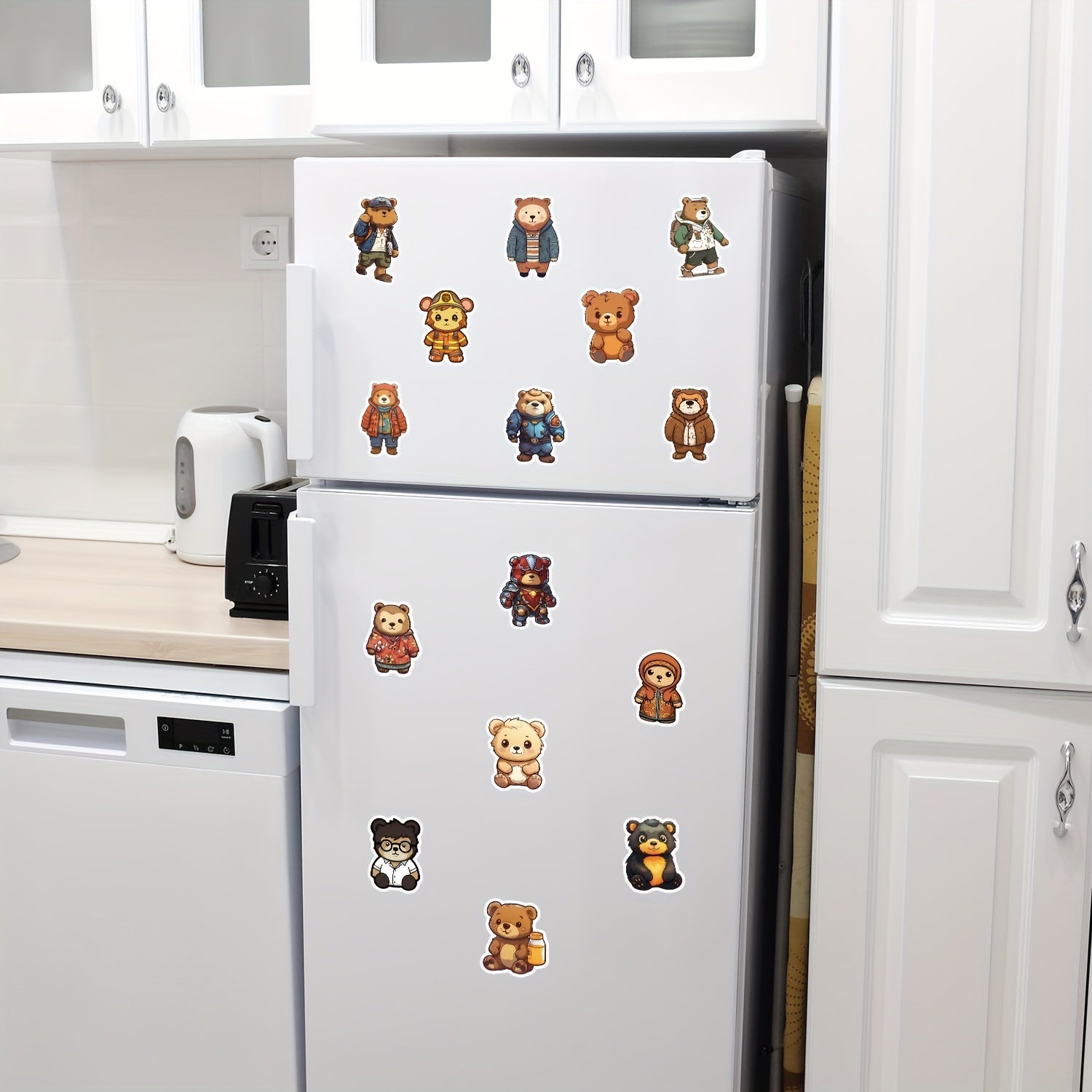 50pcs Bear Series Stickers for Computer Helmet Water Cup Decor