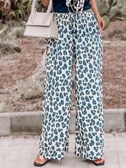 Women's Plus Leopard Print Wide Leg Pants