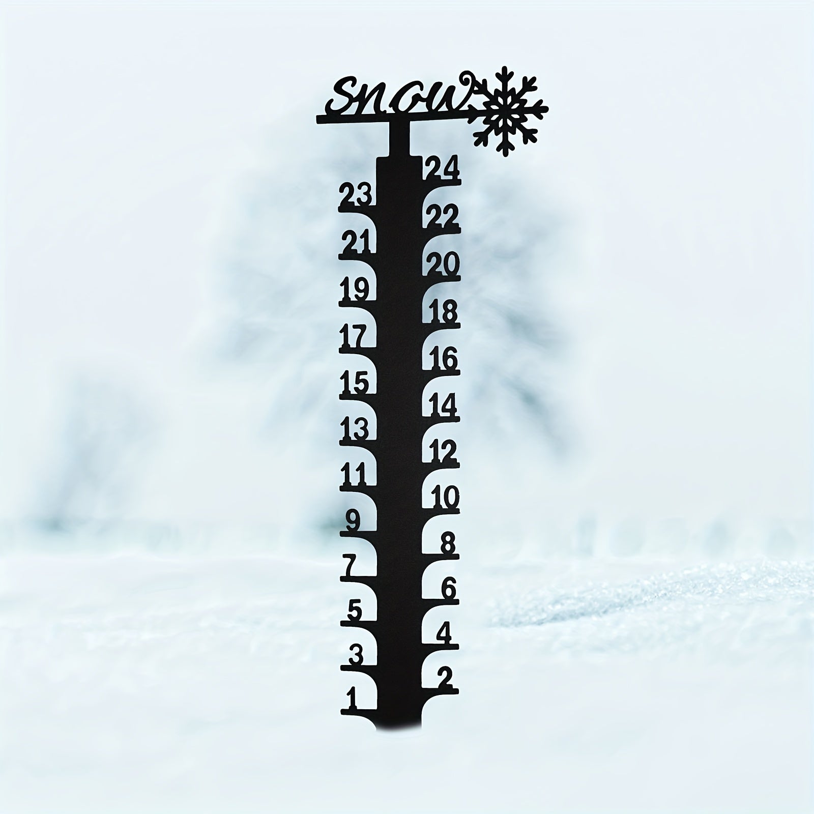 Metal Snowflake Snow Gauge Garden Stake Christmas Decor
