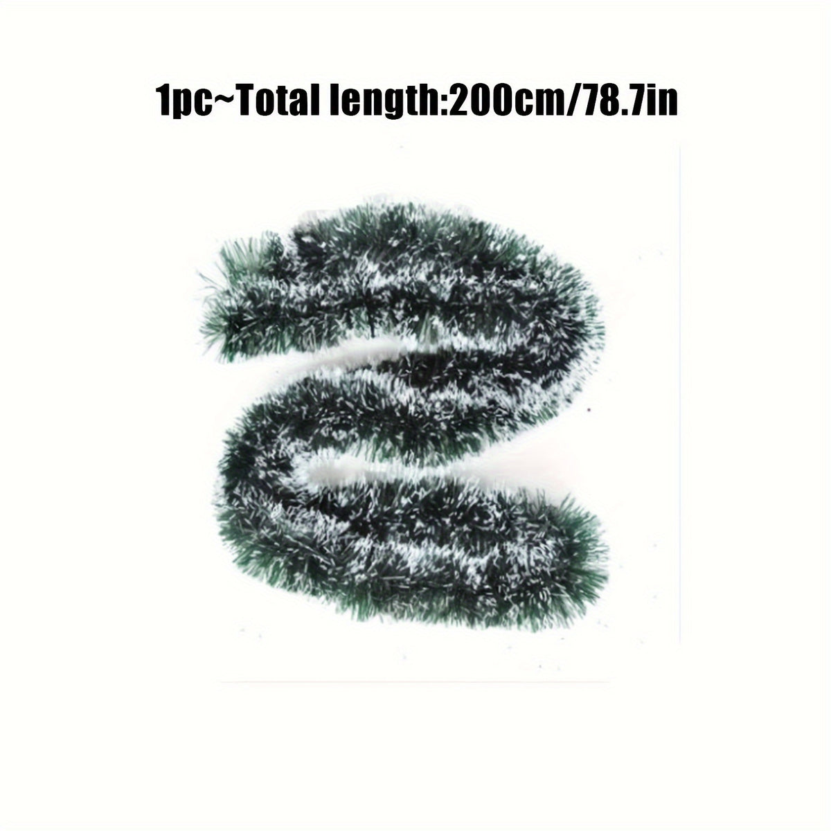 Green Snowy Garland Artificial Christmas Pine Streamers for Ceiling Decorations