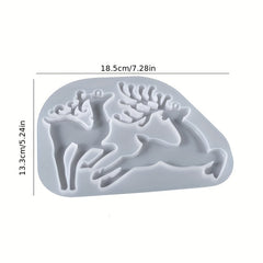 DIY Epoxy Resin Christmas Elk Reindeer Pendant Silicone Mold