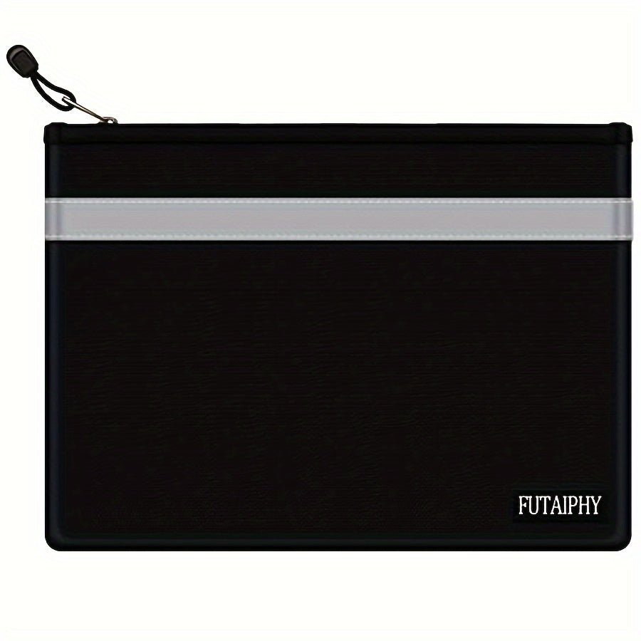 Fireproof Document Bag 34x25 Waterproof Holder Zipper Reflective Strip