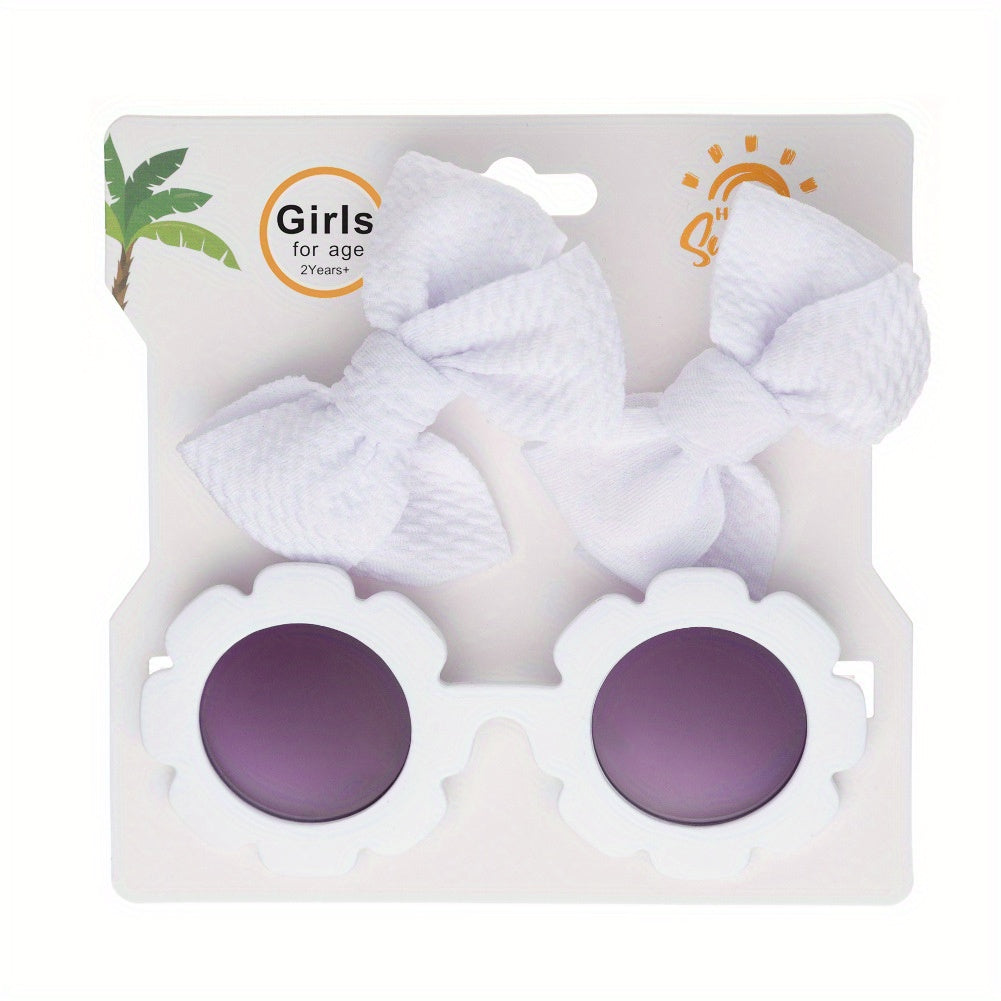 Flower Frame Sunglasses Hair Clips Set