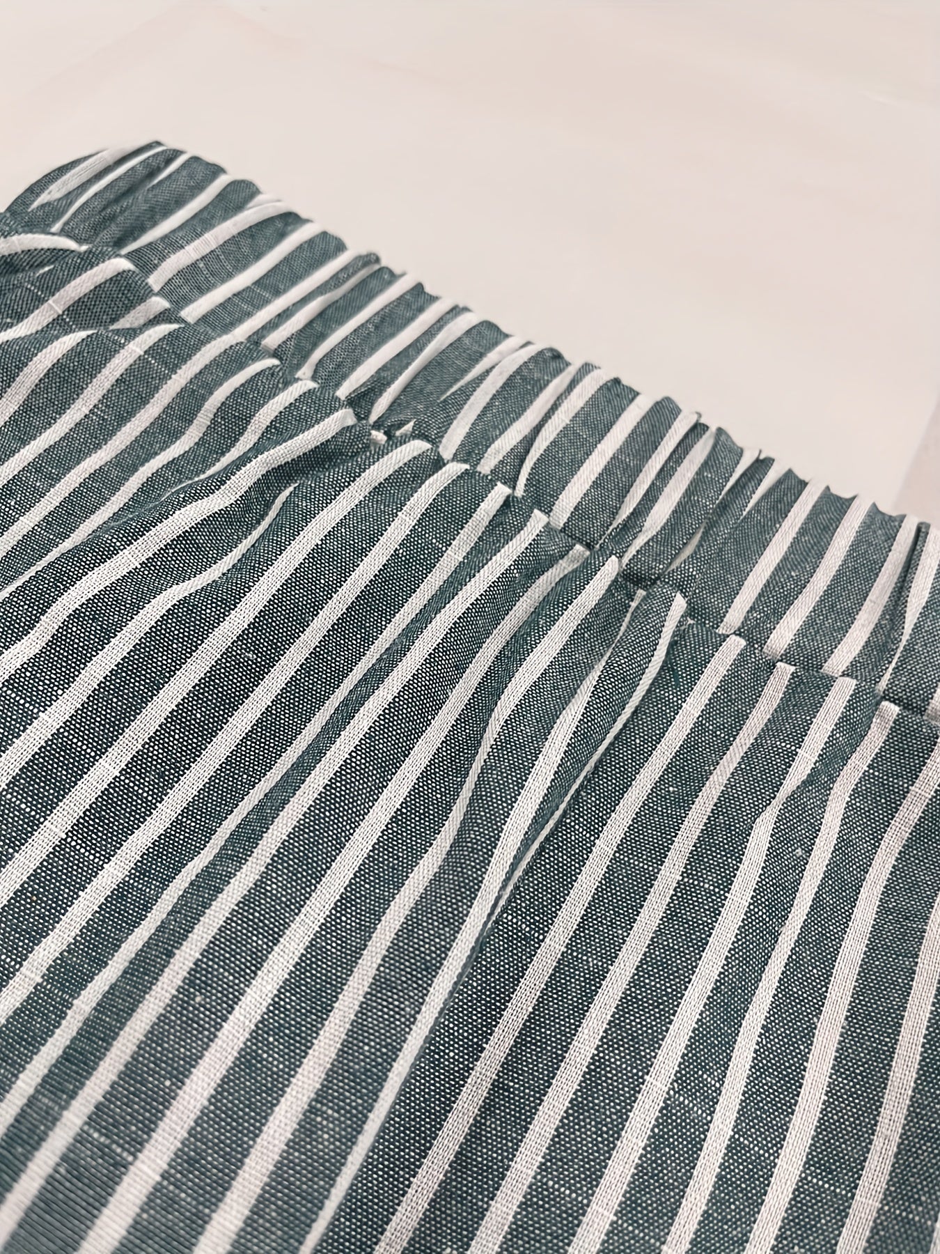 Stripe Print Cropped Pants Elastic Waist Spring & Fall Women's Clothing