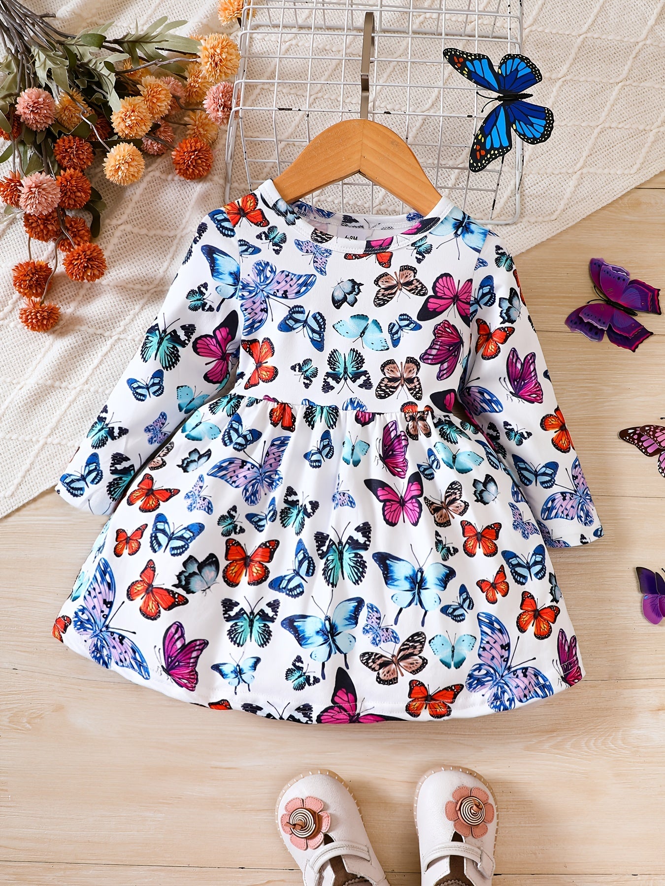 Baby Girl Butterfly Printed Casual Dress