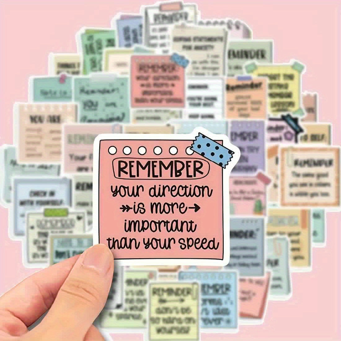 50pcs Inspirational Vinyl Stickers - Self Affirmation & Encouragement Decals