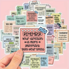 50pcs Inspirational Vinyl Stickers - Self Affirmation & Encouragement Decals