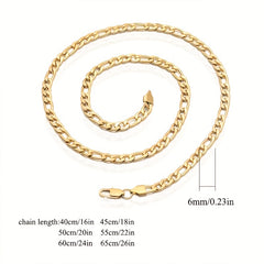 Golden Titanium Steel Chain Necklace Hip Hop Jewelry