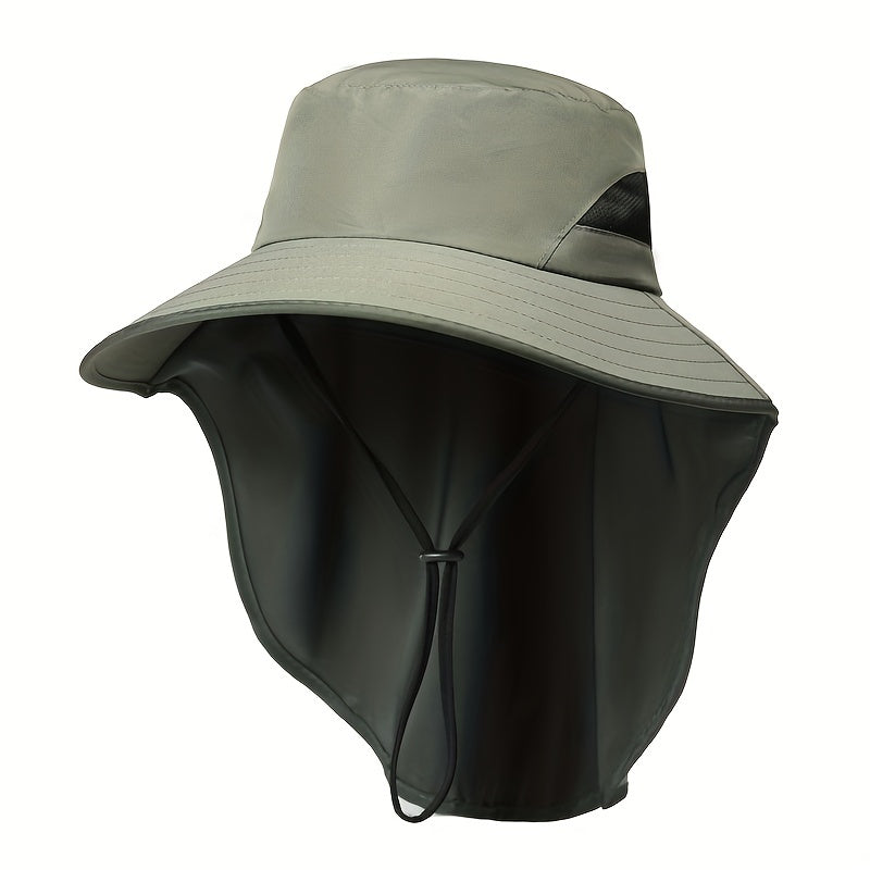 Men's Sun Hat with Face Shield UV Protection Large Brim Fisherman Hat