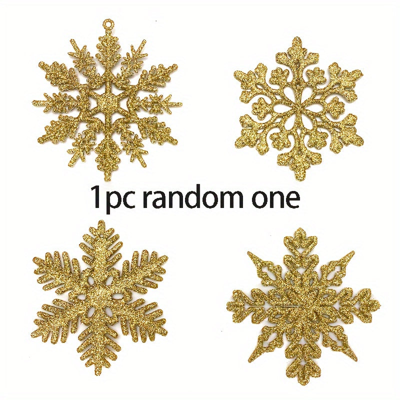 Snowflakes Christmas Decorations Glitter Powder Hanging Snowflake Decorations