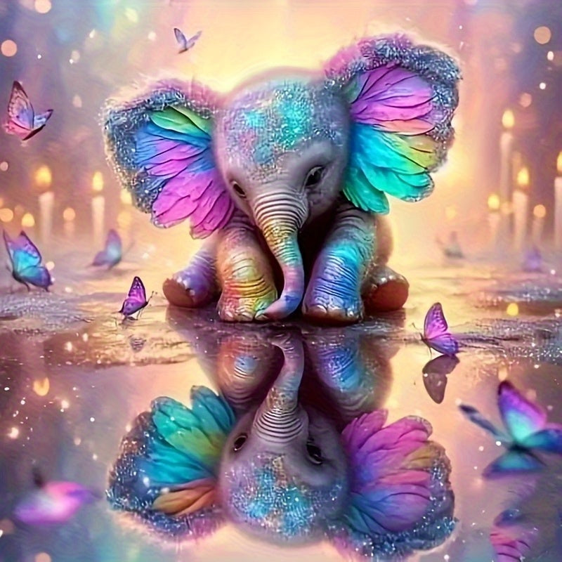 Vibrant Rainbow Jigsaw Puzzle 1000pcs Colorful Elephant & Butterflies