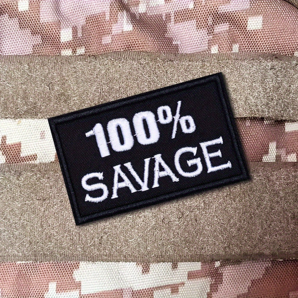 100 Savage Embroidered Morale Patches with Hook and Loop