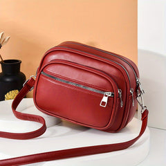Small PU Leather Crossbody Bag Square Shoulder Bag