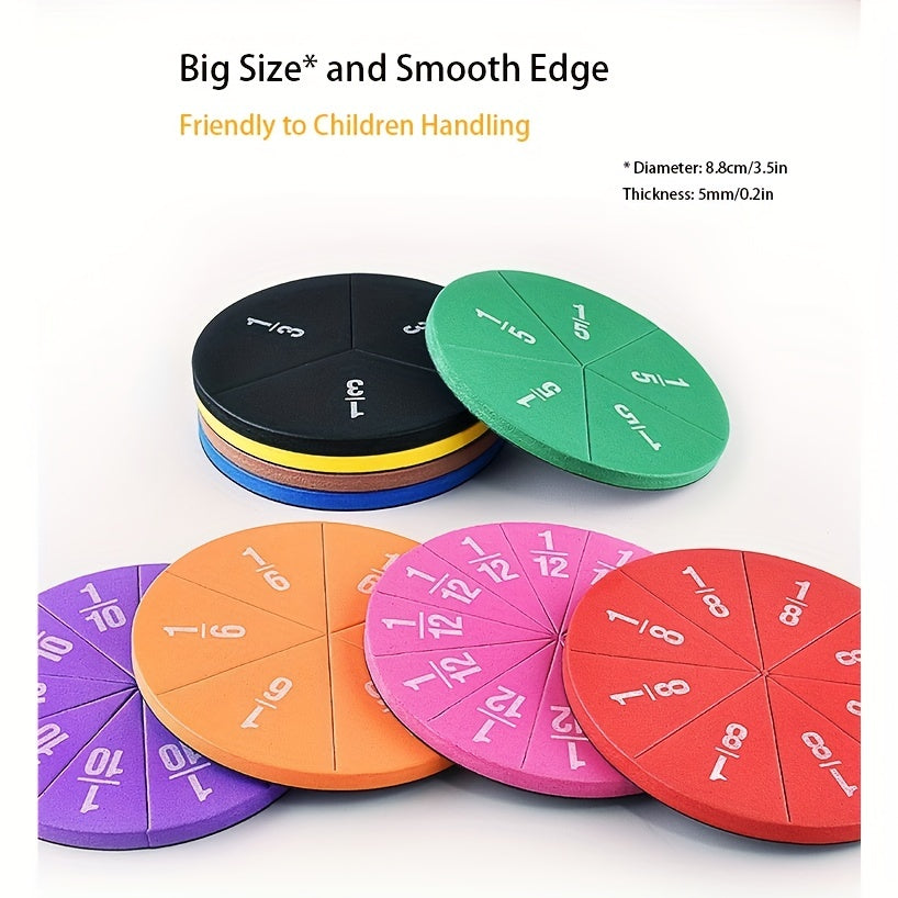 Colorful Magnetic Fraction Pie Math Learning Tool