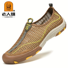 LAORENTOU Men's Breathable Slip On Casual Shoes Non slip Soft Sole Sneakers