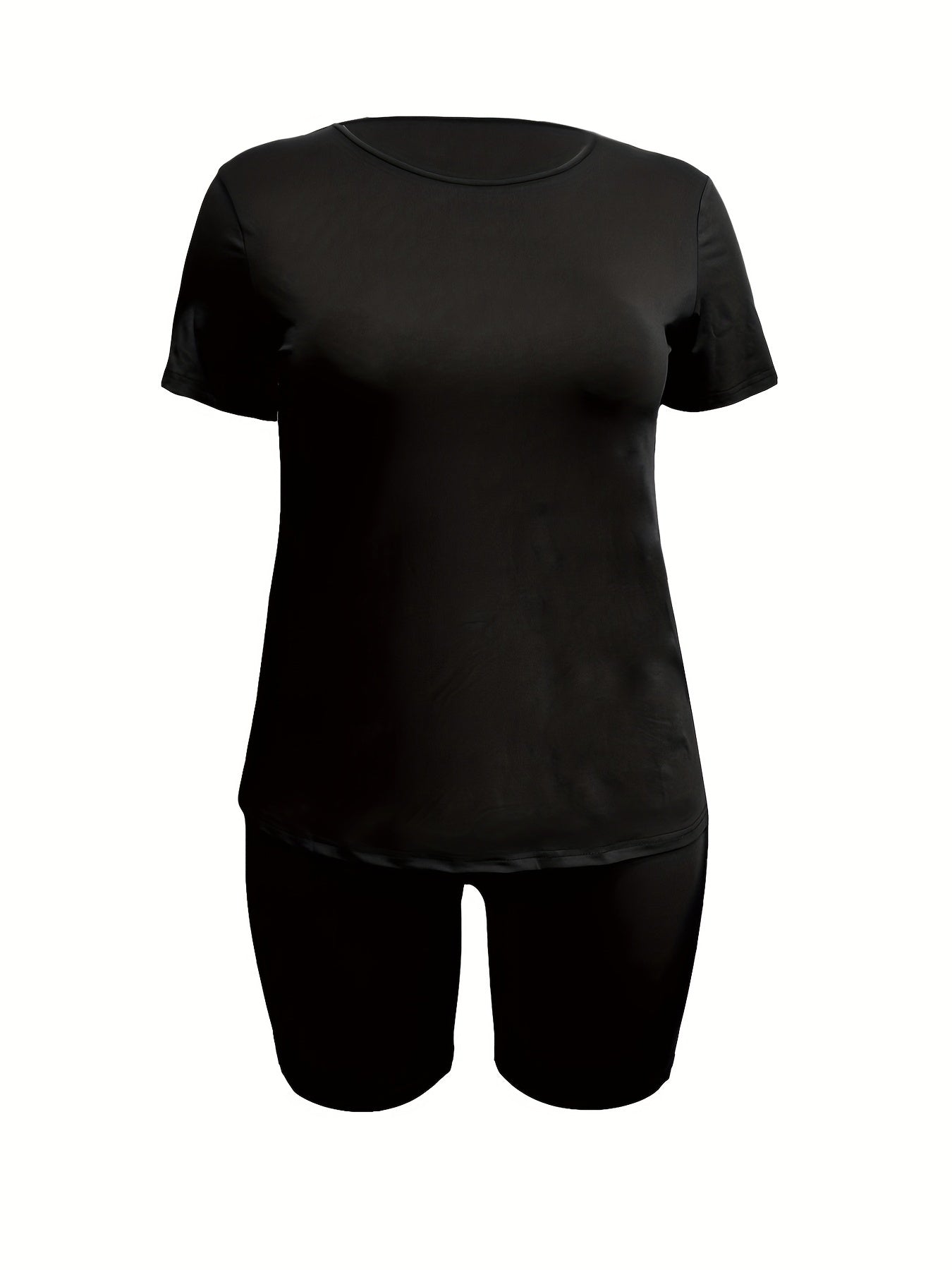  Short Sleeve Tee & Shorts Set Women's Casual Two Piece Outfit