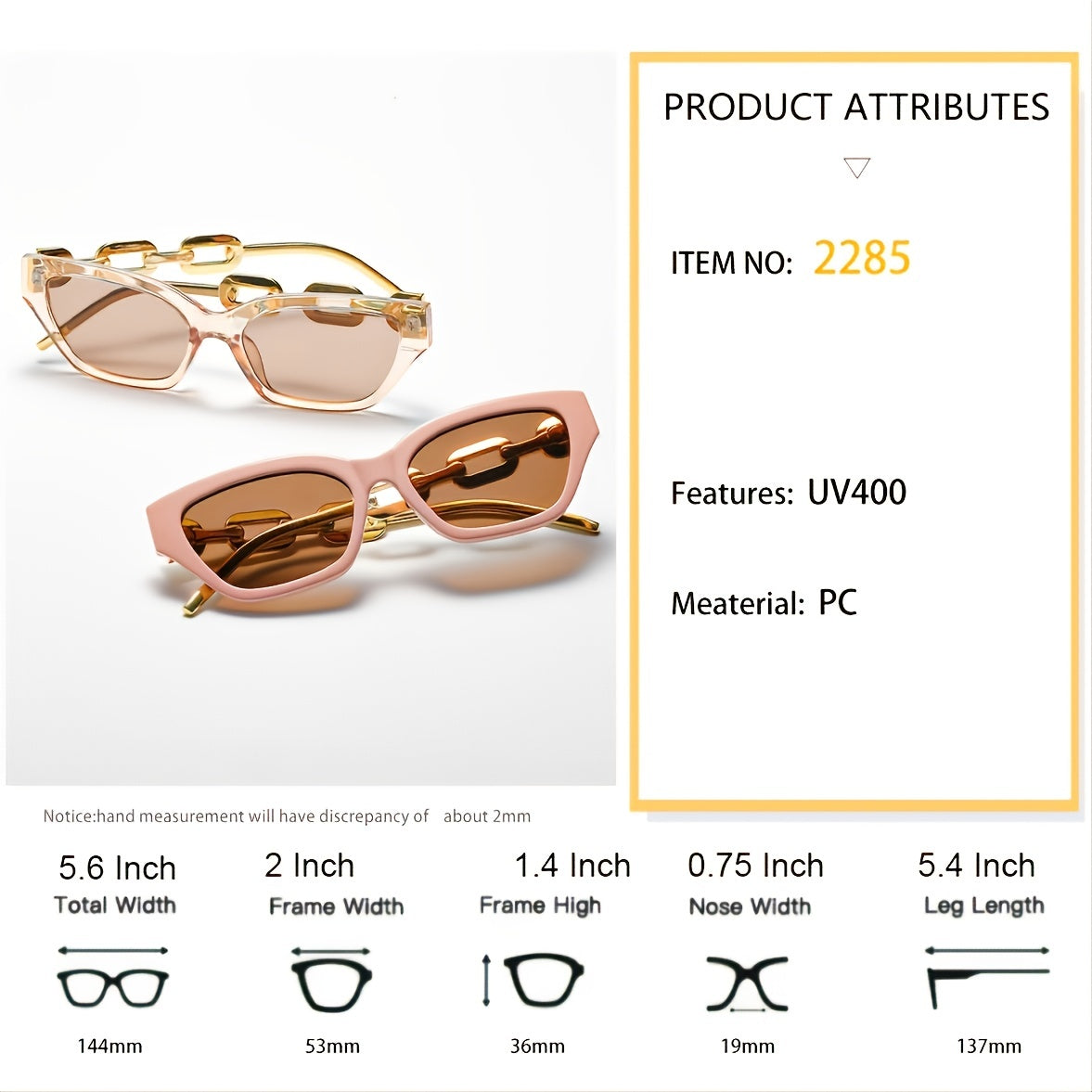 Polarized Narrow Square Sunglasses For Women Hip Hop Sun Glasses