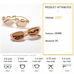 Polarized Narrow Square Sunglasses For Women Hip Hop Sun Glasses