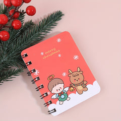 Cartoon Christmas Theme Coil Book - Mini Journal Book