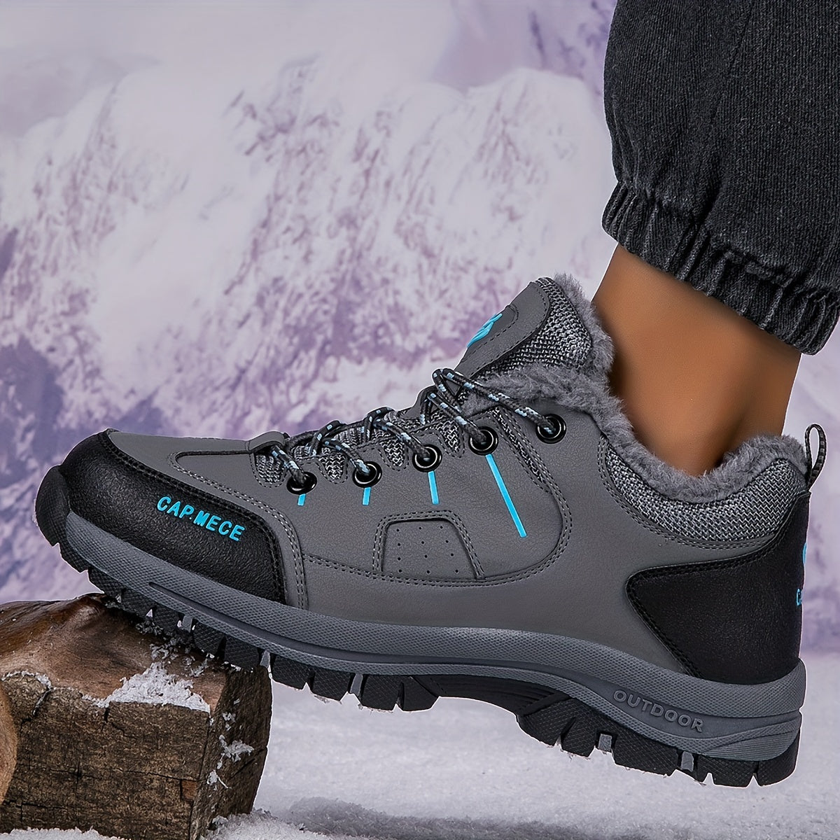 Plush Lined Furry Snow Boots Non Slip Snow Shoes
