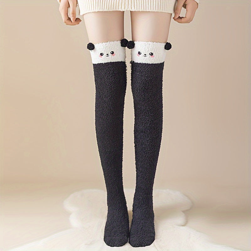 Cute Cartoon Animal Fuzzy Socks & Warm Over The Knee Socks