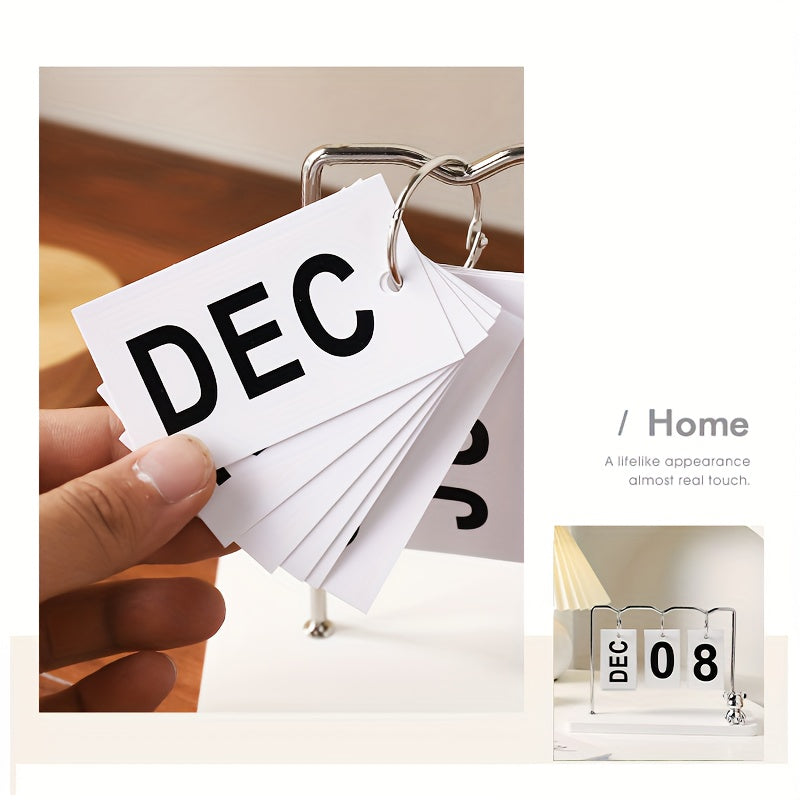 Metal Calendar Ornament Flip Page Small Desk Calendar Decoration