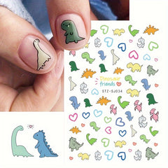 Cute Cartoon Nail Art Stickers Dinosaur Pig Dog Designs